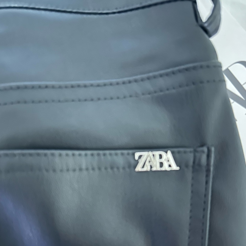 ZARA FAUX LEATHER FLARED PANTS, SIZE US 2, NWT - Picture 5 of 9